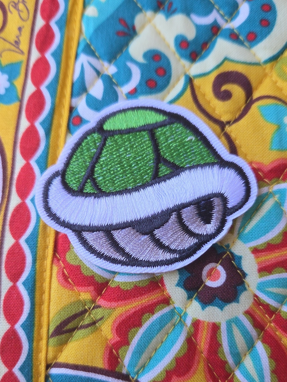 Nintendo Green and White Turtle Shell Embroidered Patch